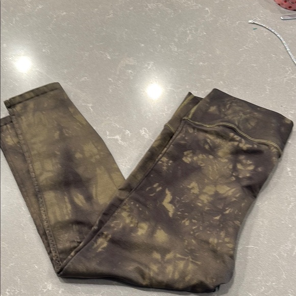 Good American Tan Brown Leggings with Artistic Pattern - Picture 1 of 4